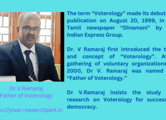 Introduction to “Voterology”. Click https://jovar.researchpark.in/introduction-to-voterology/ Dr V.Ramaraj, Father of Voterology