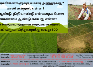 பட்டா பிரச்சினைகளுக்கு யாரை அணுகுவது? பசலி என்றால் என்ன? வேளாண்மை ஆண்டு என்பது என்ன? சம்பா சாகுபடி, குறுவை சாகுபடி என்றால் என்ன? Theme: agricultural land administration, Image by “The News Park”